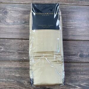 Donna Karan Essential Silk Quilted Standard Sham Gold Dust 100% Silk  NEW